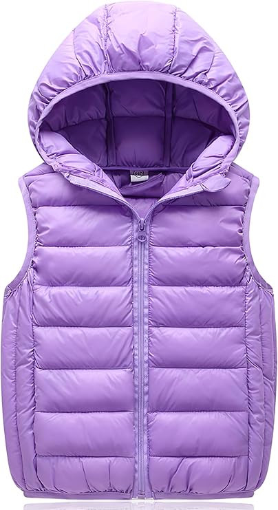 Aivtalk Boys Girls Puffer Down Vest Toddler Kids Hooded Zip Sleeveless Jacket Winter Coat | Amazon (US)