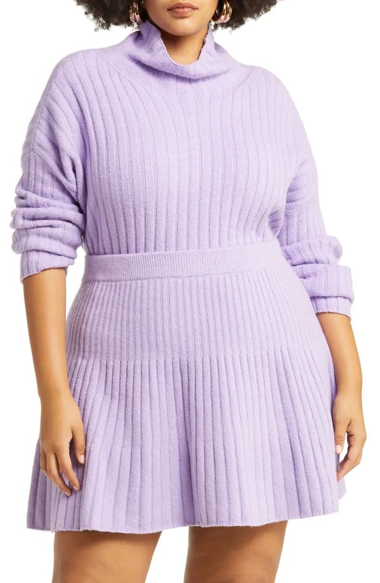 Open Edit Women's Cotton Blend Rib Turtleneck Sweater | Nordstrom | Nordstrom