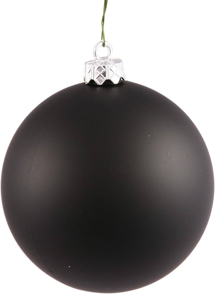 Vickerman 4.75" Black Matte Ball Ornament, 4 per Bag | Amazon (US)