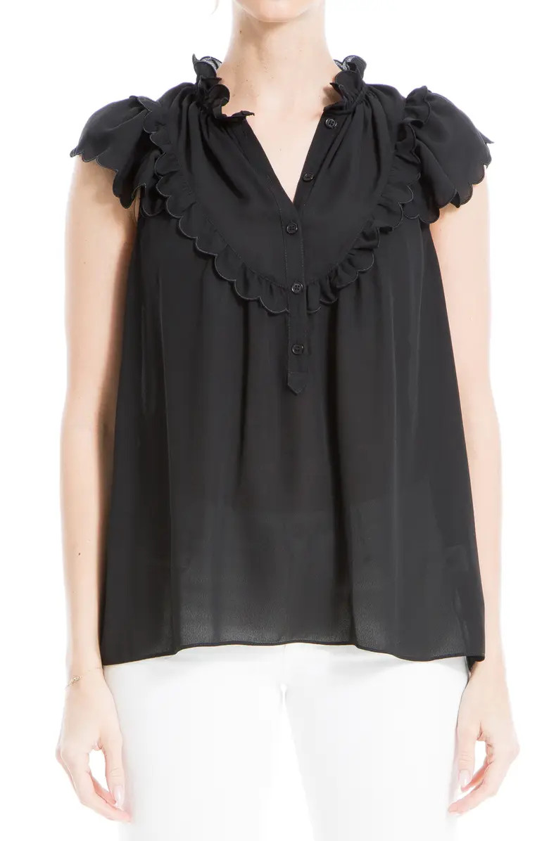 MAXSTUDIO Flutter Sleeve Ruffle Yoke Blouse | Nordstromrack | Nordstrom Rack