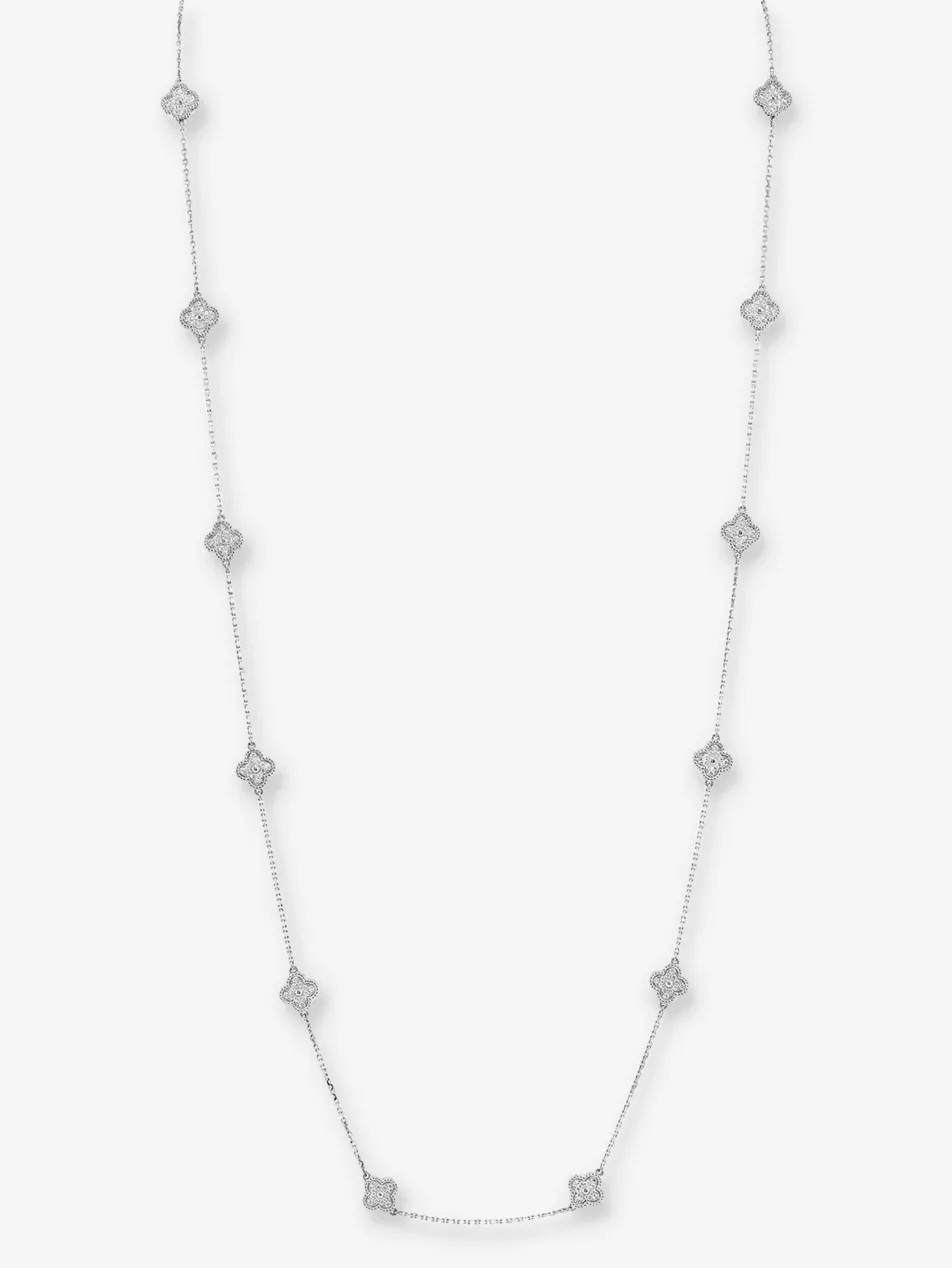 Sweet Alhambra white-gold and 1.29ct diamond necklace | Selfridges