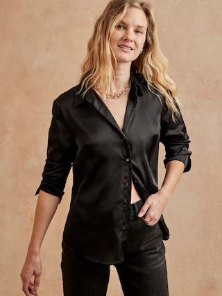 Satin Classic Shirt | Banana Republic Factory