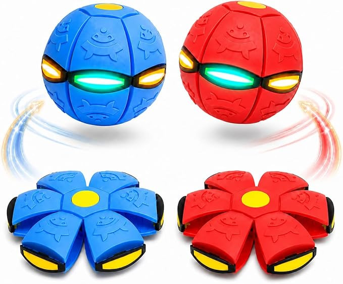 2pcs Magic Bouncing Ball 6-Lights,Transforming Flying Disc Ball, Pop-Up Rebound Ball, Collapsible... | Amazon (US)