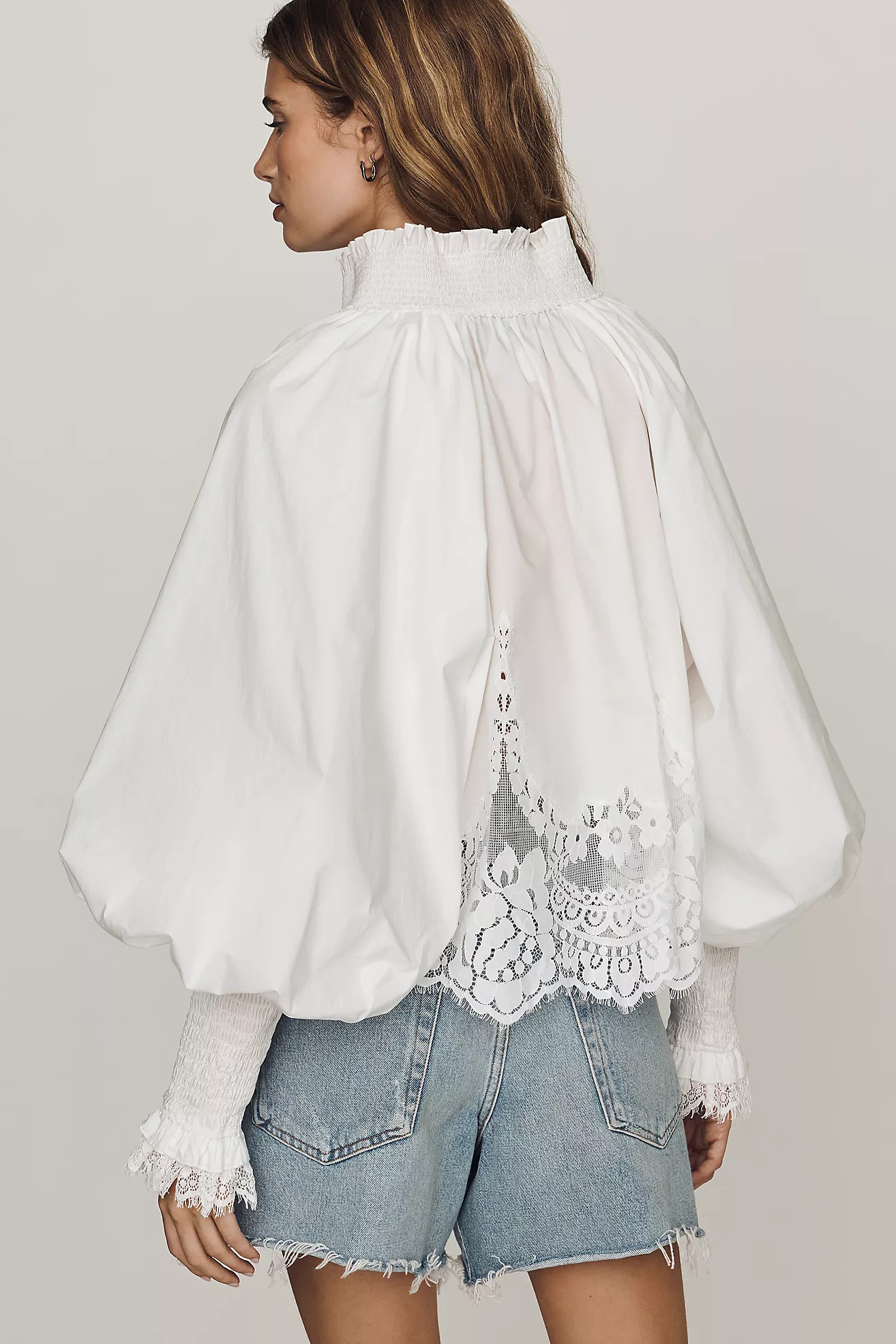 Mare Mare Lace Inset Long-Sleeve Blouse | Anthropologie (US)
