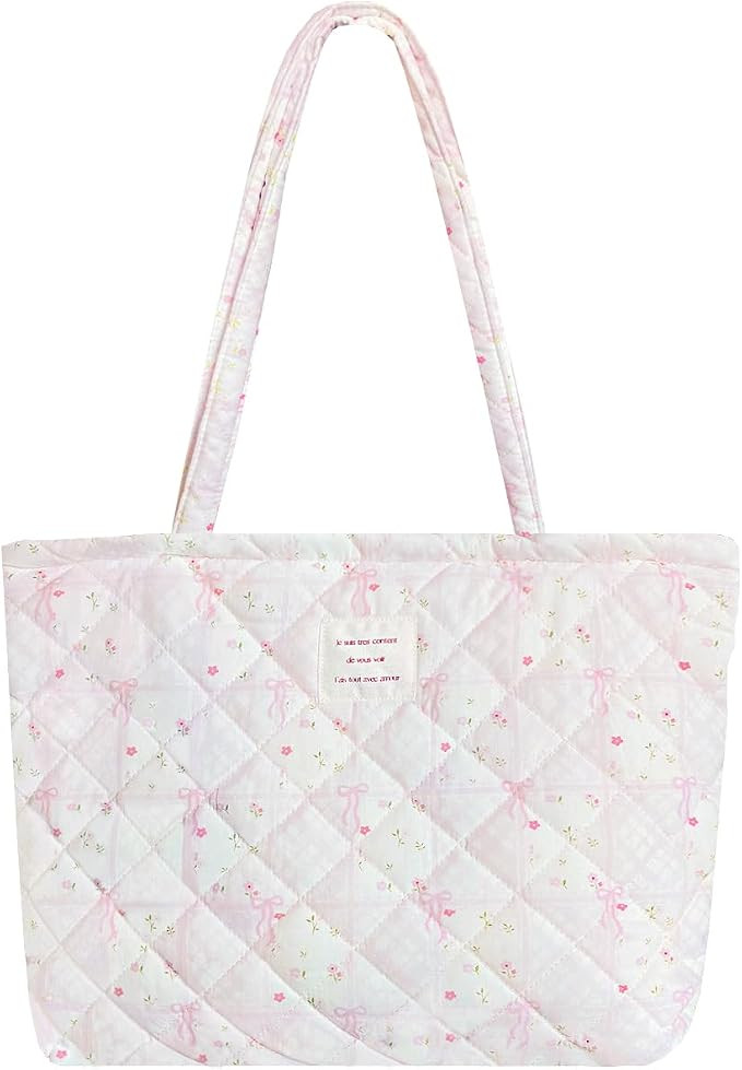 Sunwel Fashion Top Zipper Floral Quilted Bag Small Tote Bag for Women | Amazon (US)