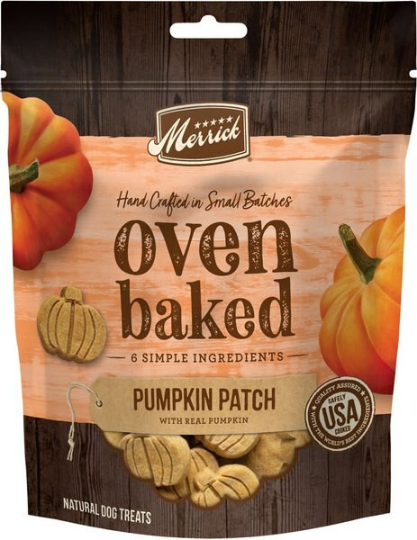 Merrick Oven Baked Pumpkin Patch with Real Pumpkin Dog Treats | Chewy.com