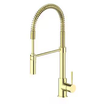 ZLINE KITCHEN & BATH Polished Gold Single Handle High-arc Kitchen Faucet with Sprayer | Lowe's