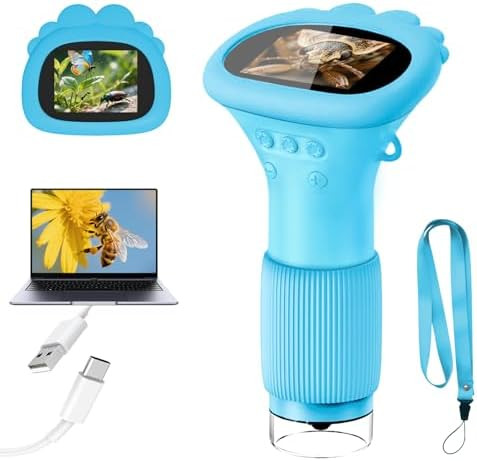 Microscope for Kids, 1000X Handheld Digital Miniscope with 2.0" Screen, Portable Pocket Microscop... | Amazon (US)