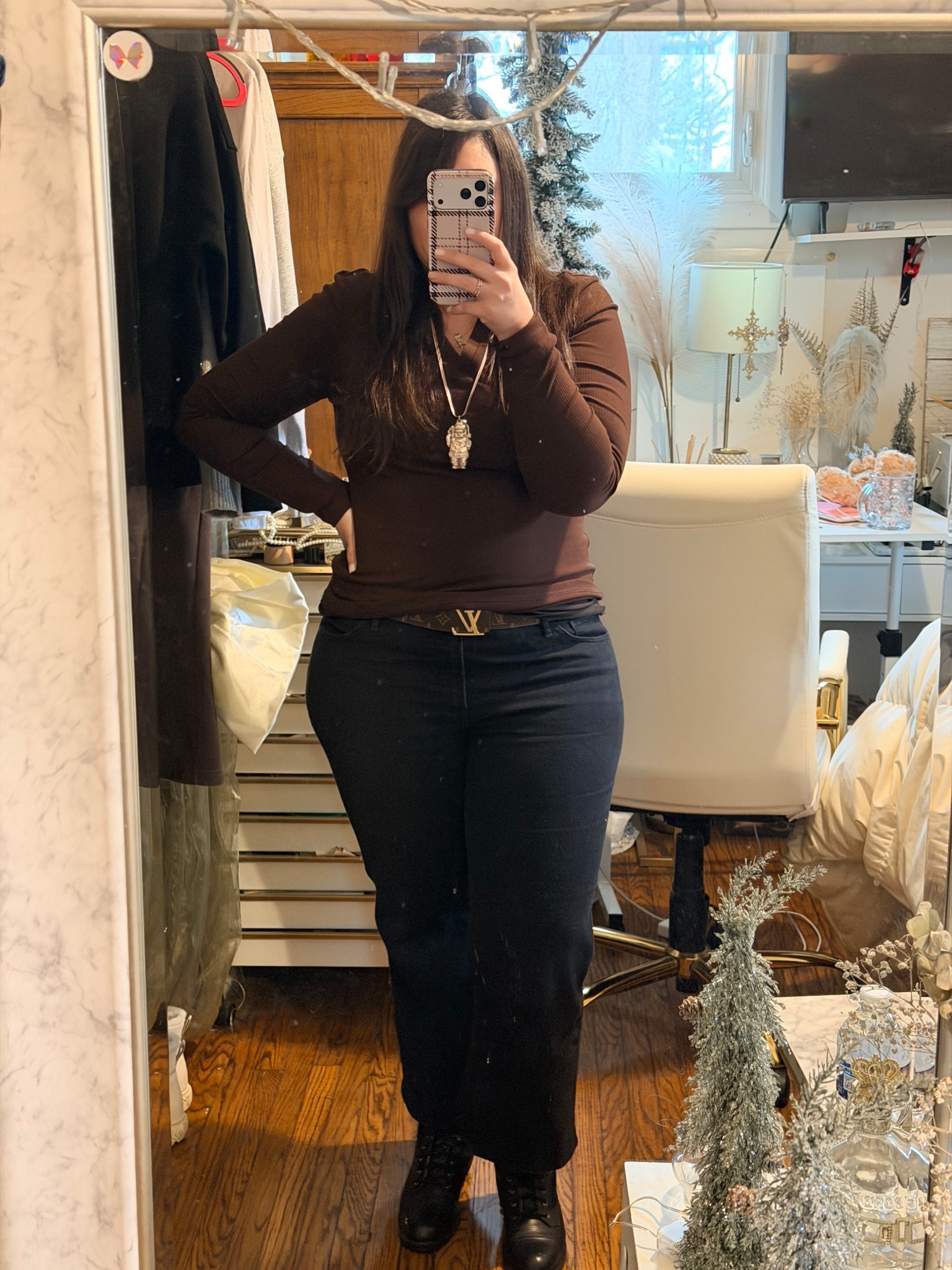 Today’s church look. I went with brown + black as a neutral yet chic combo! 

#LTKootd #LTKSeasonal #LTKMidsize