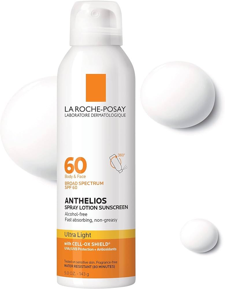 La Roche-Posay Anthelios Ultra-Light Sunscreen Spray Lotion SPF 60 | Spray Sunscreen For Face & B... | Amazon (US)