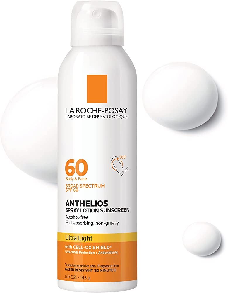La Roche-Posay Anthelios Ultra-Light Body and Face Sunscreen Spray SPF 60, Alcohol-Free, Oil-Free... | Amazon (US)