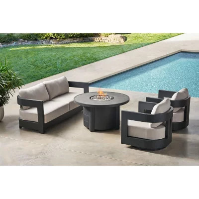 Member's Mark Palmero Fire Seating Set with Sunbrella Fabric, 4pc | Sam's Club