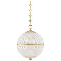 Hudson Valley Sphere No. 3 13" Wide Aged Brass Pendant Light | www.lampsplus.com | Lamps Plus