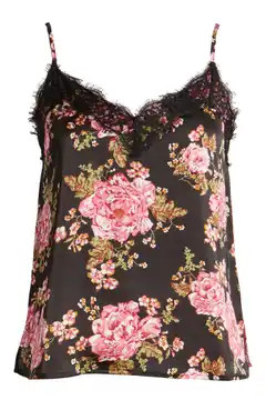 Lace Trim Satin Camisole Top | Nordstrom