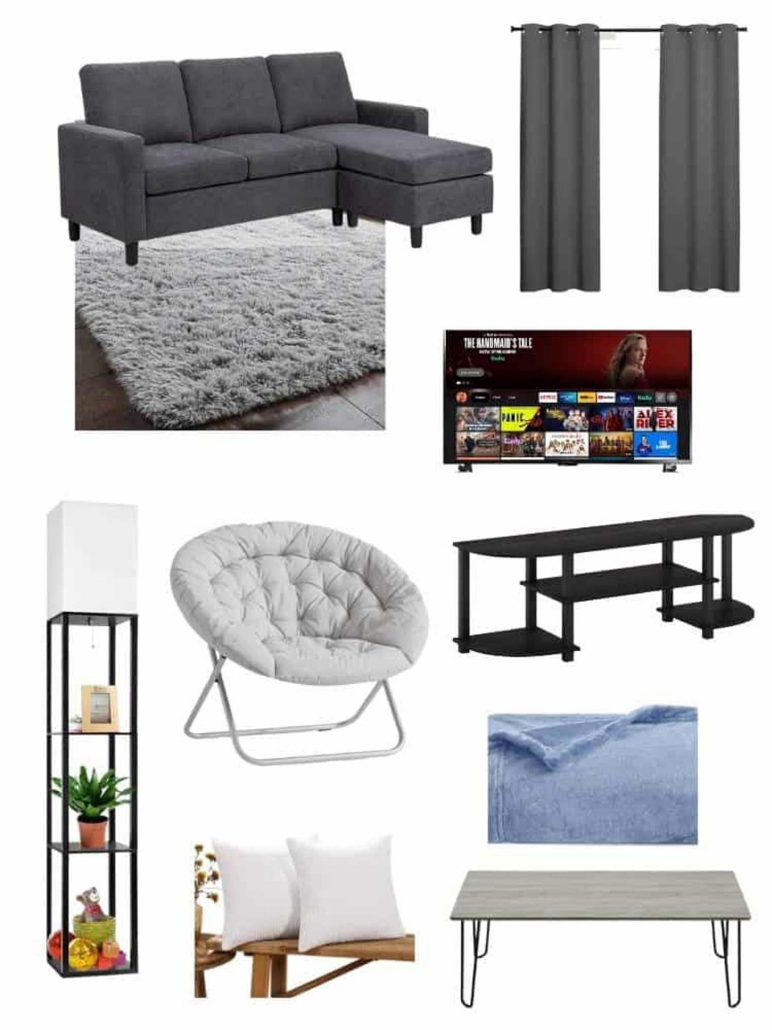 Moving into your first college apartment? Then don’t forget these essentials to your shopping list! In an unfurnished apartment, a small couch is a necessity along with a coffee table, and a TV with a budget friendly stand. Extra lighting is great and a saucer chair is good to have for extra guests. Curtains can be closed for privacy. And don’t forget to buy a cozy throw blanket pillows and area rug to make your space comfortable. 

#LTKunder100 #LTKBacktoSchool #LTKhome