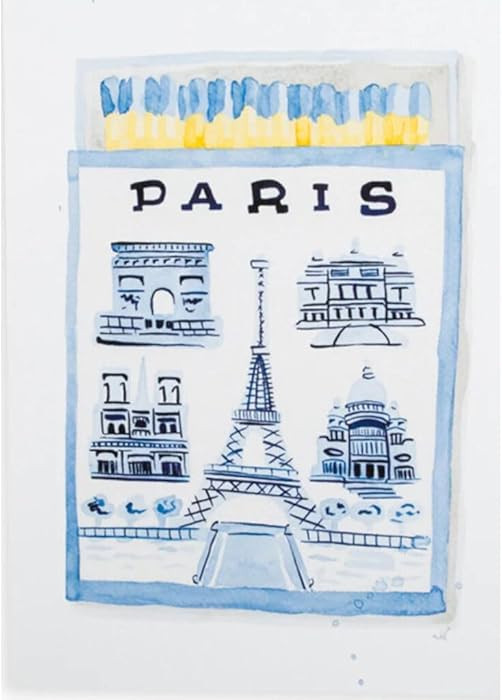 FURBISH Travel Wall Art Print - Paris Matchbook - Aesthetic Wall Decor, Modern Wall Art, Preppy R... | Amazon (US)
