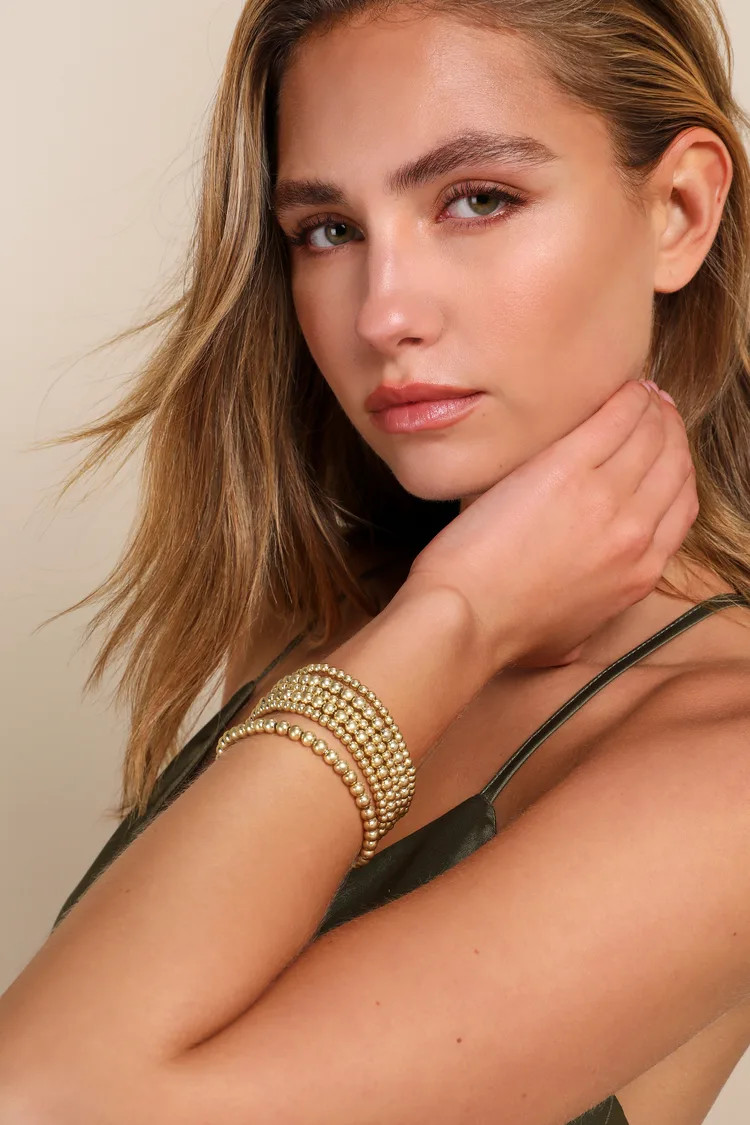 Glamorously Gorgeous Gold Beaded Six-Piece Bracelet Set | Lulus