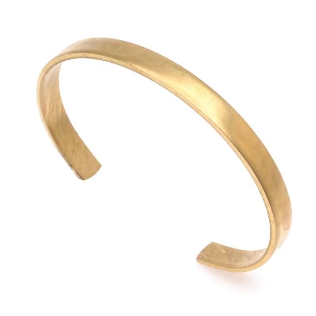 The Beadsmith Solid Brass Flat Cuff Bracelet Base 6.35mm (0.25 Inch) Wide  - 1 Piece | Walmart (US)