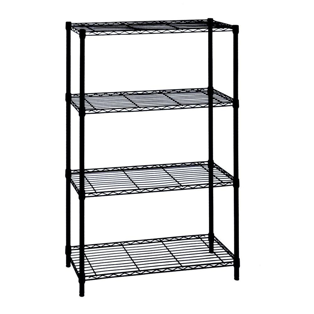 54 in. H x 36 in. W x 14 in. D 4-Shelf Wire Unit in Black | The Home Depot
