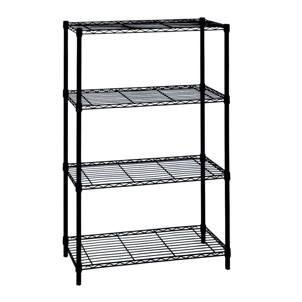 54 in. H x 36 in. W x 14 in. D 4-Shelf Wire Unit in Black | The Home Depot