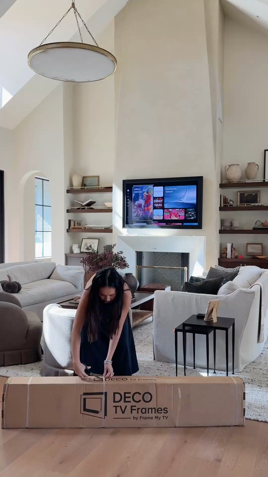 Details on our frame from deco frames for our Samsung frame tv