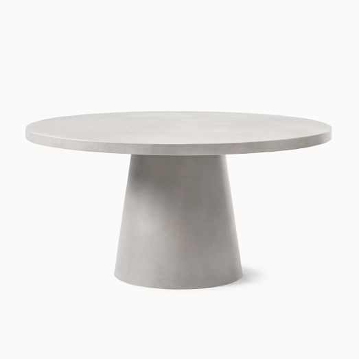 Concrete Indoor/Outdoor Pedestal Round Dining Table (32"–60") | West Elm (US)