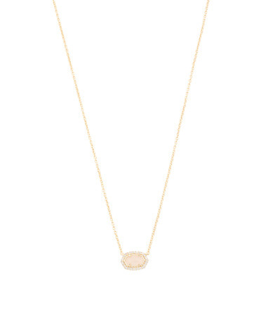 Gold Chelsea Rose Quartz Cubic Zirconia Necklace | TJ Maxx