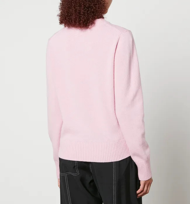 Ganni O-Neck Peach Wool-Blend Jumper | Coggles (Global)