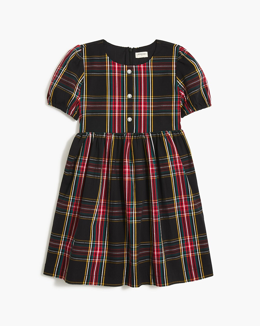 Girls' Stewart tartan jewel button-front dress | J.Crew Factory