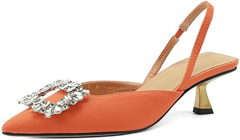 Women's Stiletto Pumps Kitten Heel Slingback Sandals Strappy Closed Pointed Toe Mule Heels Backle... | Amazon (US)