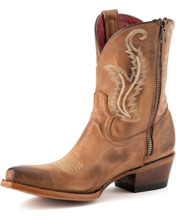 Cowboy Boots For Women Cowgirl Boots with Classic EmbroideBrown Pointed Toe Chunky Heel Ankle Boo... | Amazon (US)