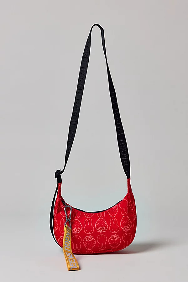 BAGGU & Miffy UO Exclusive Small Nylon Crescent Bag in Miffy Strawberry, Women's at Urban Outfitters | Urban Outfitters (US and RoW)