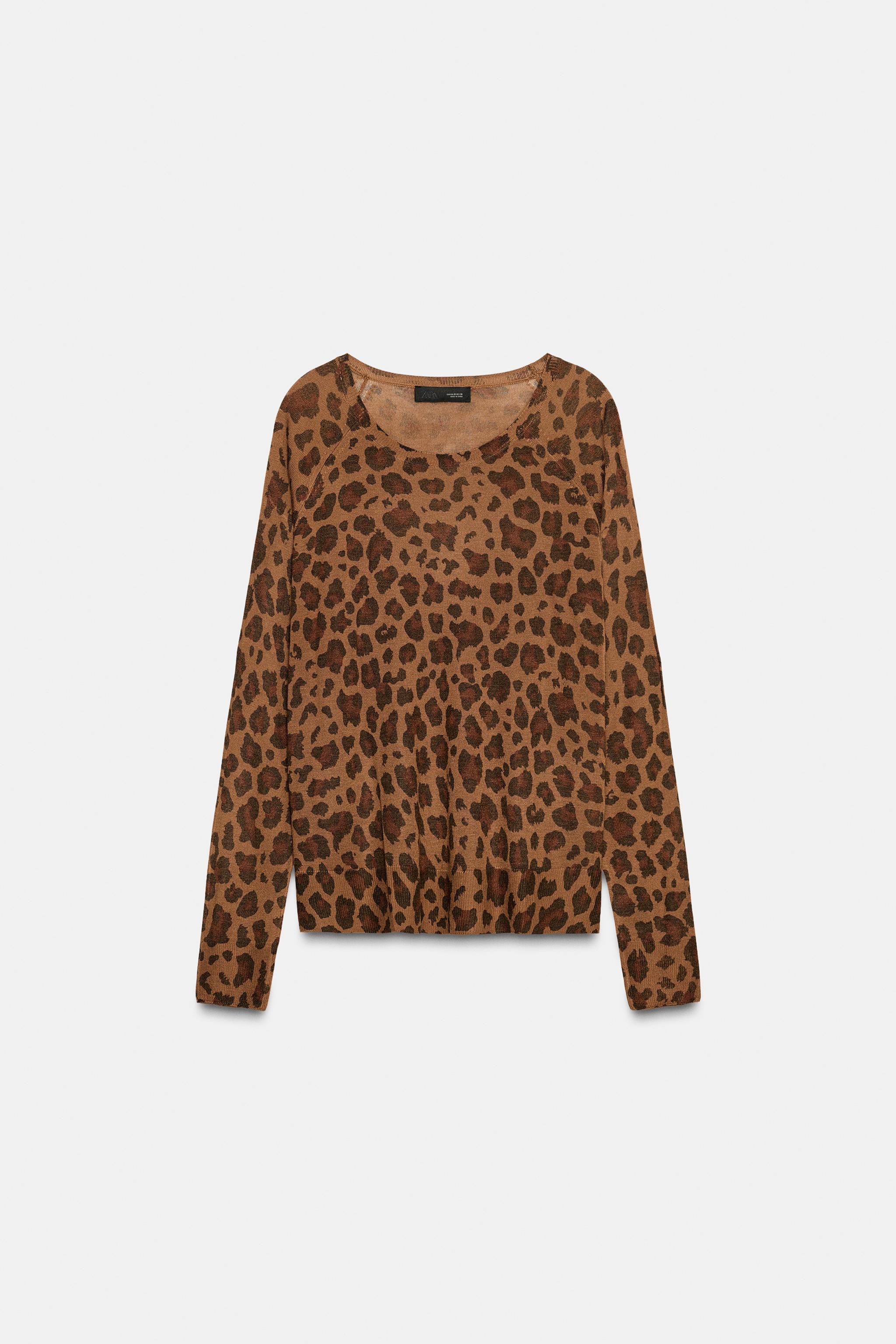 FINE KNIT ANIMAL PRINT JUMPER | Zara AU