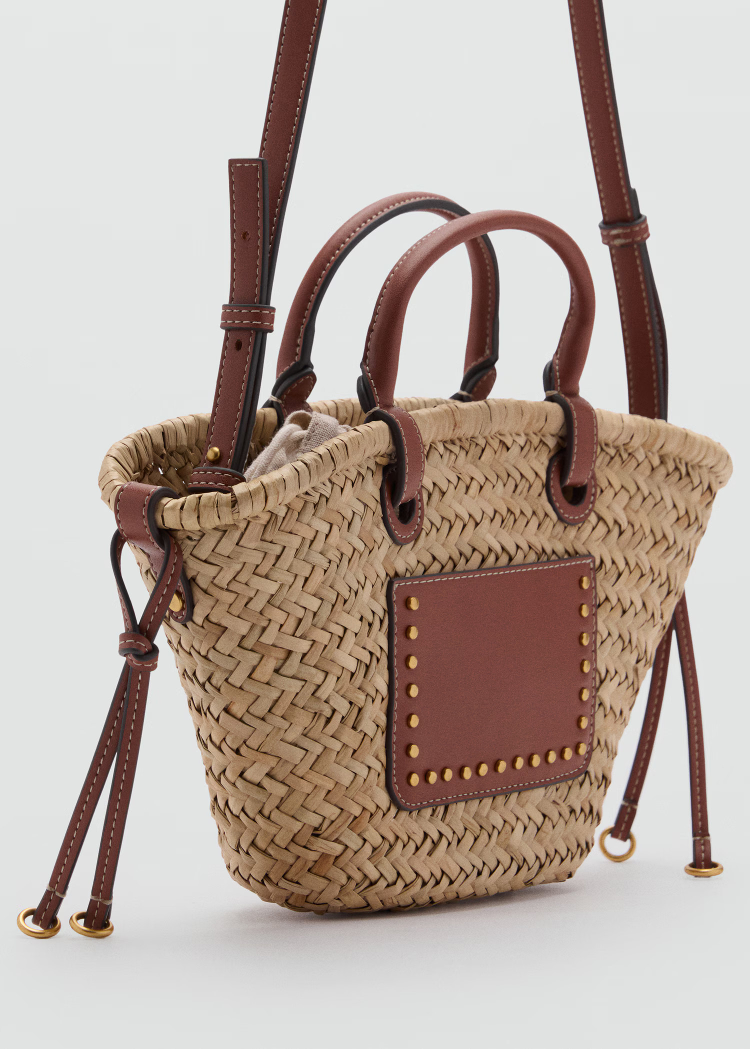Small double-handle natural fiber basket - Women | MANGO USA | Mango (US/MX/AU)