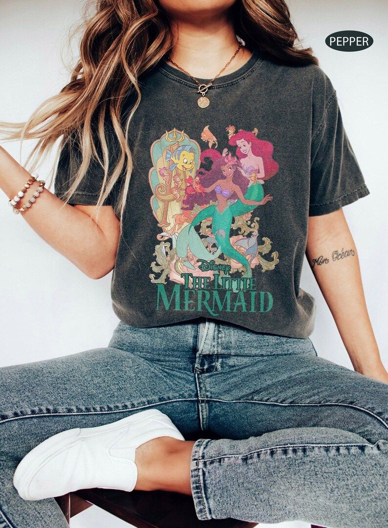 Retro Little Mermaid Shirt, Black Girl Magic Shirt, Black Queen Shirt, Ariel Mermaid Shirt, The L... | Etsy (US)