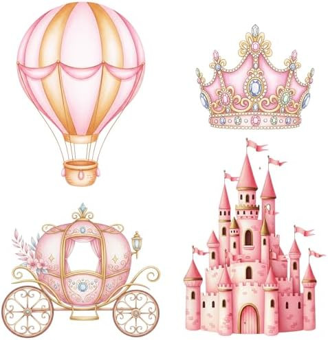 Honoson 4 Pcs Large 20" x 30" Princess Castle Cardboard Cutouts, Princess Pink Party Yard Signs D... | Amazon (US)