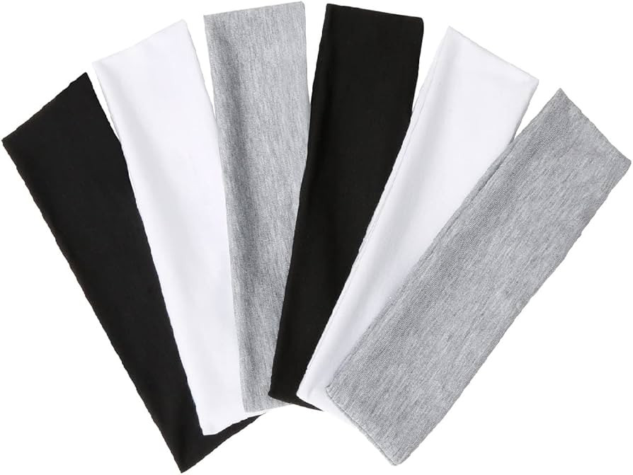 TERSE Hair Bands for Women's Hair Thin Cloth Headbands for Women Soft Stretchy Men Head Bands Sol... | Amazon (US)