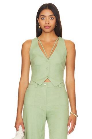 Camila Coelho Matilde Vest in Sage Green from Revolve.com | Revolve Clothing (Global)