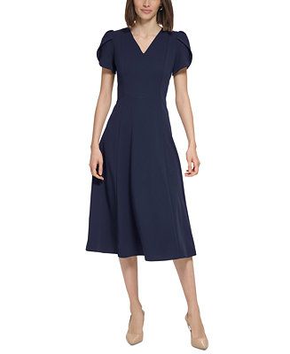 Women's Tulip-Sleeve Midi Dress | Macy's