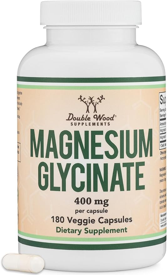 Magnesium Glycinate 400mg | 180 Capsules | Sleep, Muscle, & Heart Support | Vegan, Third Party Te... | Amazon (US)