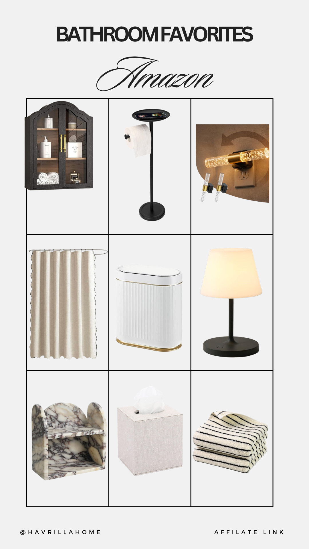 Amazon bathroom finds, amazon bathroom favorites, amazon bathroom decor, bathroom organization ideas, bathroom accessories, bathroom essentials, bathroom storage ideas, bathroom cabinet, toilet paper holder, bathroom lighting, rechargeable bathroom lamp, bathroom trash can, neutral shower curtain, bathroom shelf decor, tissue box cover, neutral bathroom accessories, bathroom towel ideas, striped bath towels, elevated bathroom decor, affordable bathroom finds, bathroom styling ideas, neutral bathroom decor, amazon home finds, bathroom must haves, aesthetic bathroom finds

#LTKHome