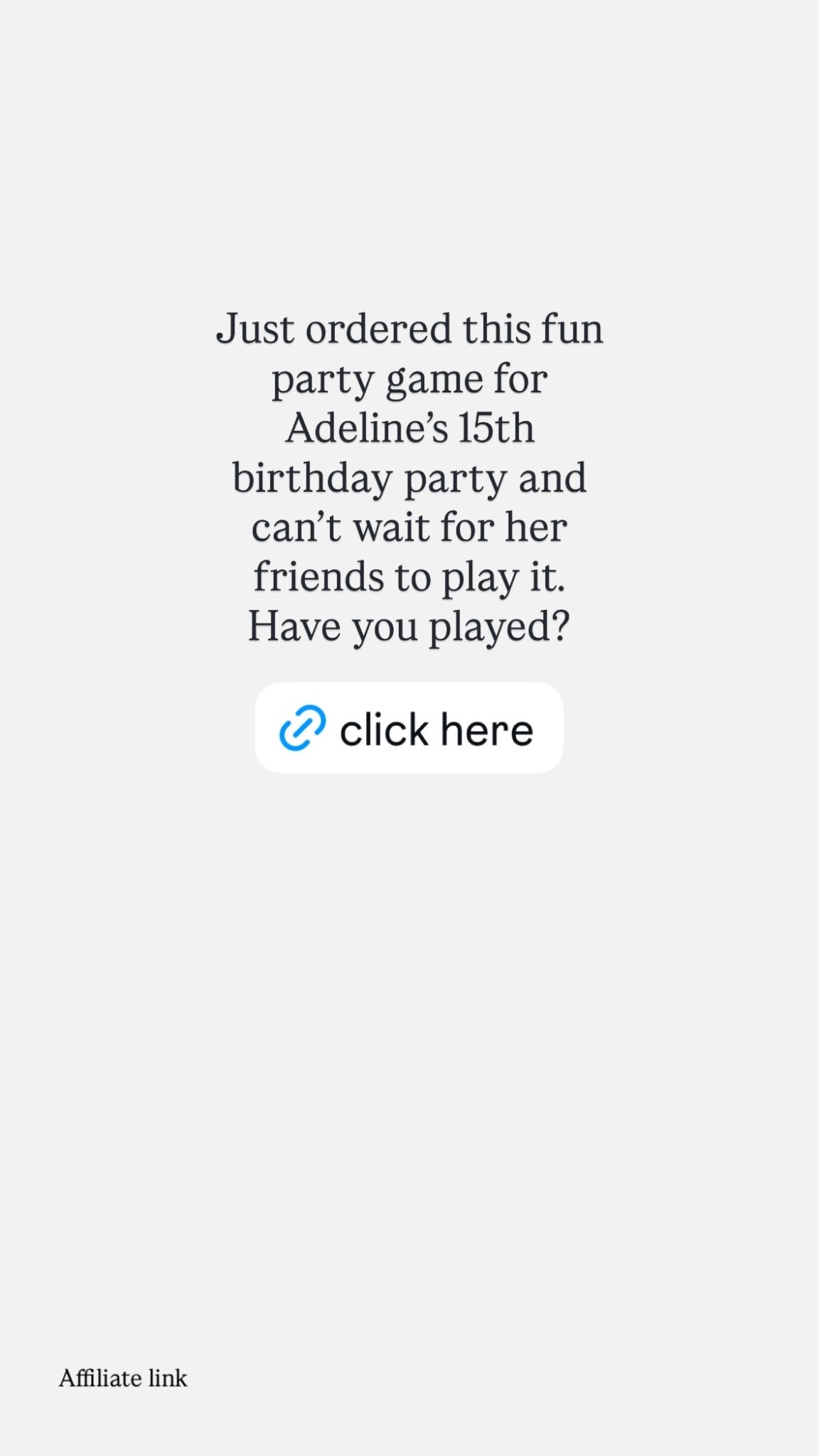 Just ordered this fun party game for Adeline’s 15th birthday party and can’t wait for her friends to play it. Have you played?

#LTKdayinmylife #LTKmomlife #LTKKids