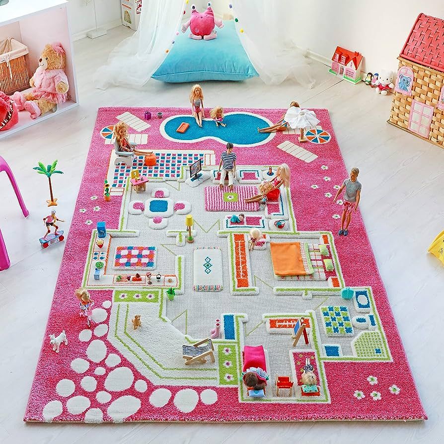 IVI Playhouse 3D Play Rugs, Pink, Large | Amazon (US)