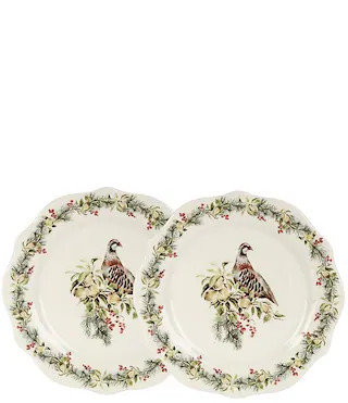 12 Days of Christmas Collection Partridge Accent Plates, Set of 2 | Dillard's