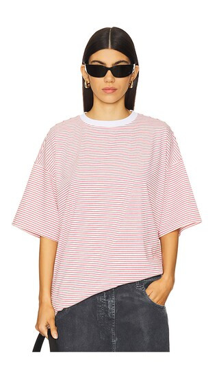 Dylin Oversized Tee in Red Stripe | Revolve Clothing (Global)