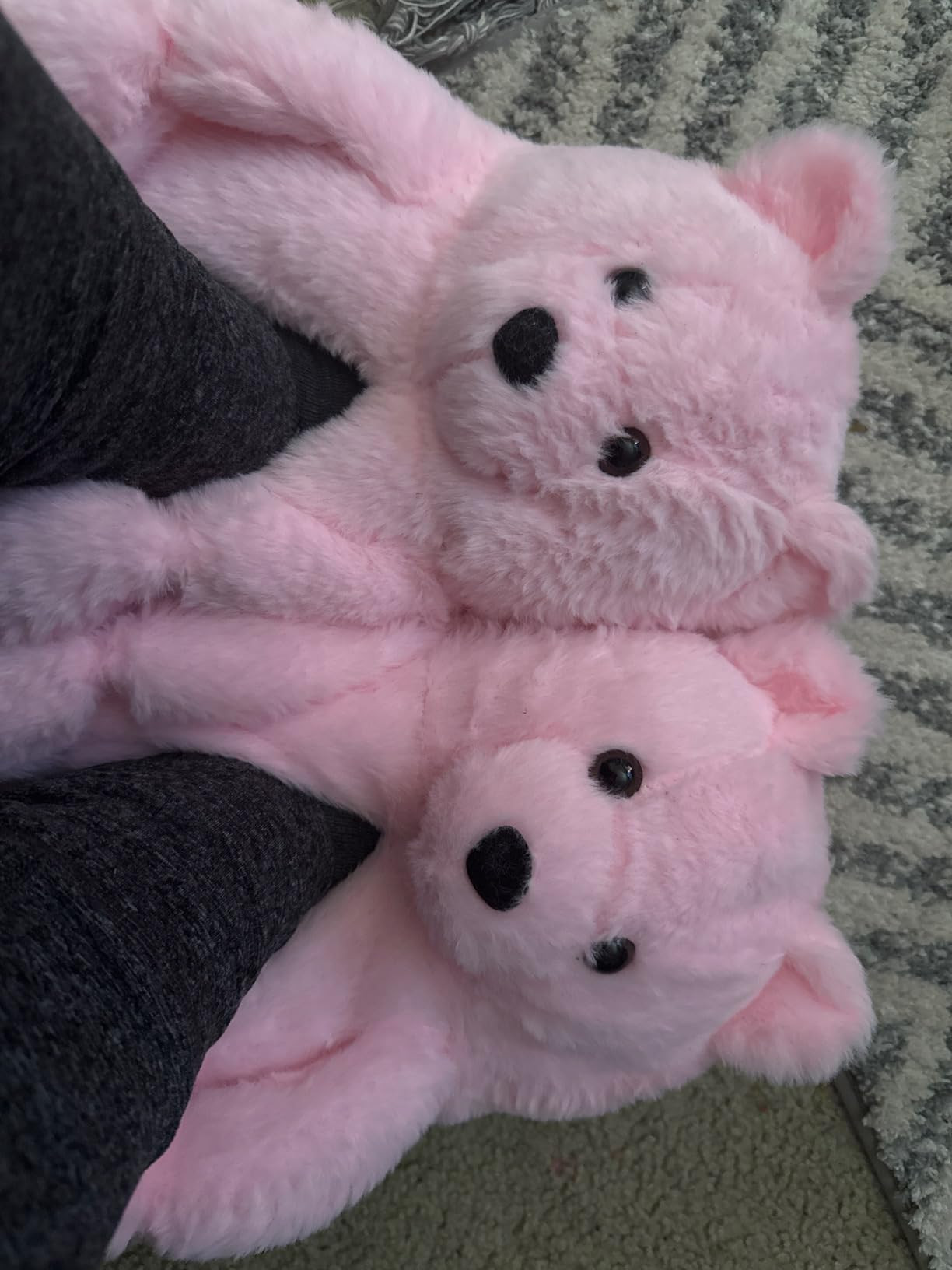 Women's Christmas Teddy Bear Slippers,Winter Fuzzy Cute Indoor House Slippers with Cushion,Fluffy... | Amazon (US)