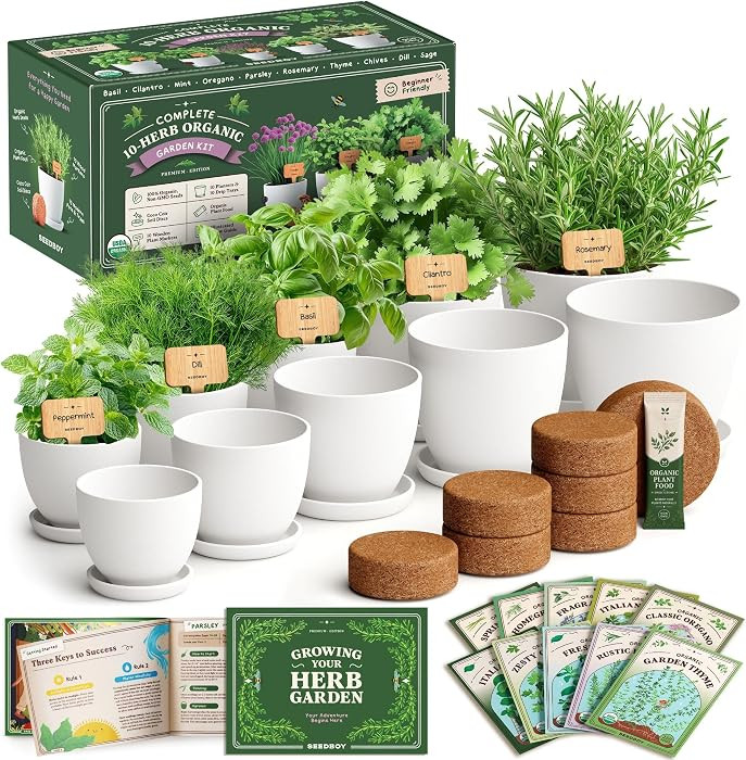 Organic Non-GMO Herb Seeds for Planting (Herb Garden Starter Kit) | Amazon (US)