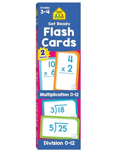 School Zone Get Ready Flash Cards Multiplication & Division 2-Pack: 112 Math Cards, 3rd & 4th Grade, Multiplication 0–12, Division 0–12, Build Speed, Accuracy & Math Confidence, Ages 8+ | Amazon (US)