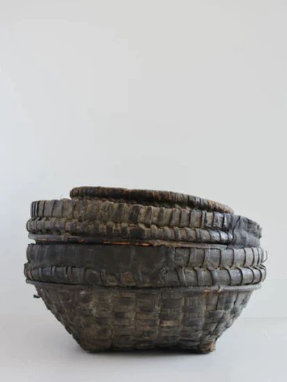 Vintage "Found" Distressed Cane Basket Bowl | Ada + East