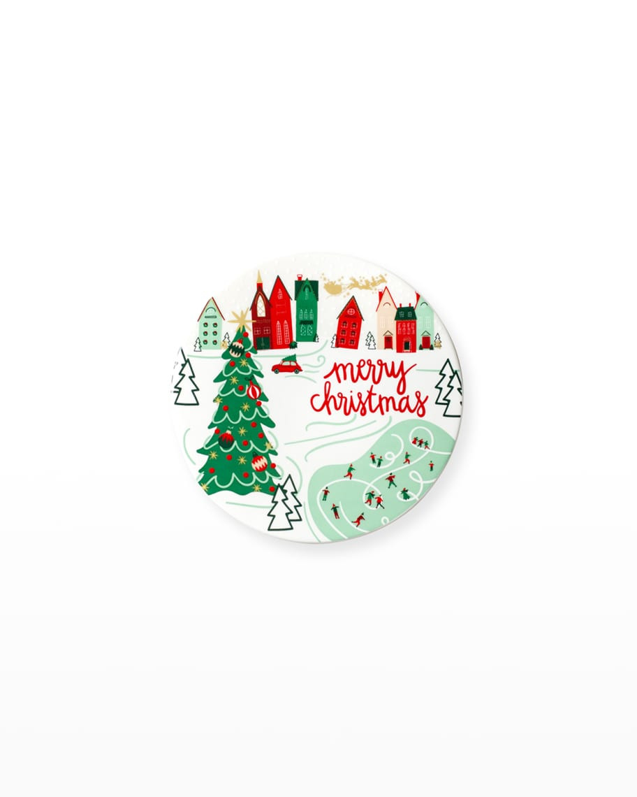 Coton Colors Christmas In The Village Town Round Trivet | Neiman Marcus